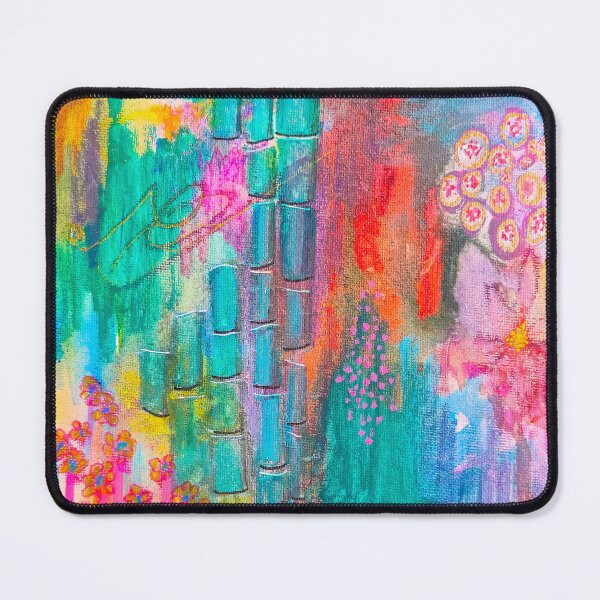 Item preview, Hand-painted abstract wild garden with bamboo designed and sold by LucyEShaw.