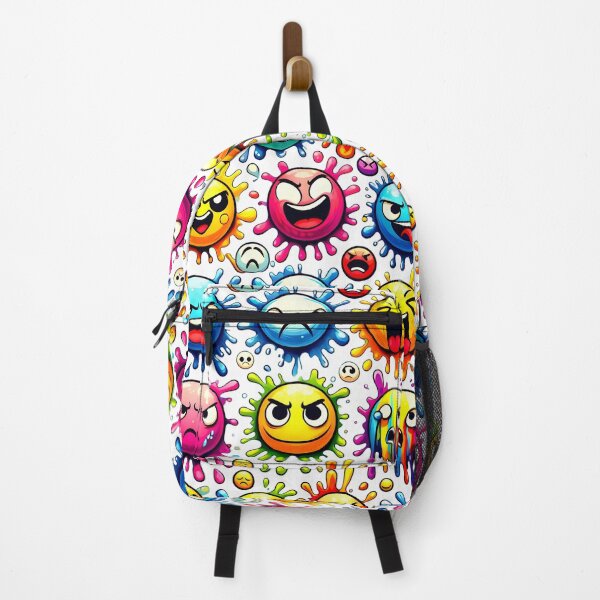 Item preview, Expressive Crazy Faces Colorful Splatter Cartoon Pattern designed and sold by ZetaDream.