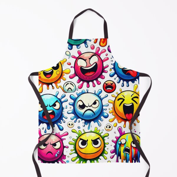 Item preview, Expressive Crazy Faces Colorful Splatter Cartoon Pattern designed and sold by ZetaDream.