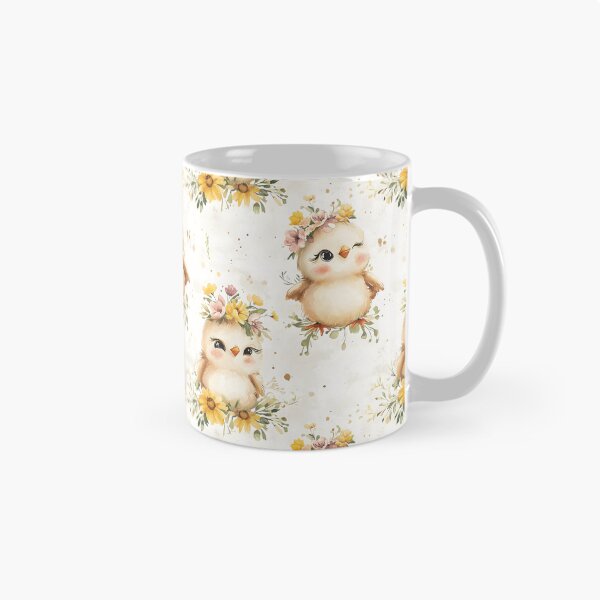Item preview, A seamless watercolor pattern featuring a cute chick surrounded by flowers.  designed and sold by Mariana Shymkovych.
