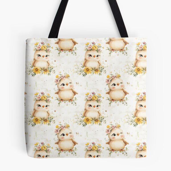 Item preview, A seamless watercolor pattern featuring a cute chick surrounded by flowers. designed and sold by Mariana Shymkovych.
