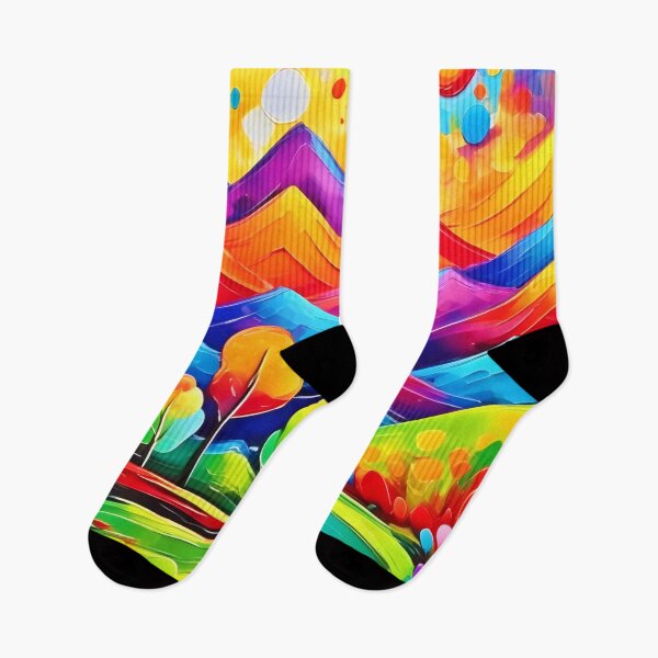 Item preview, Rainbow Mountains Abstract Landscape designed and sold by Health And Fitness Posts e-Store.