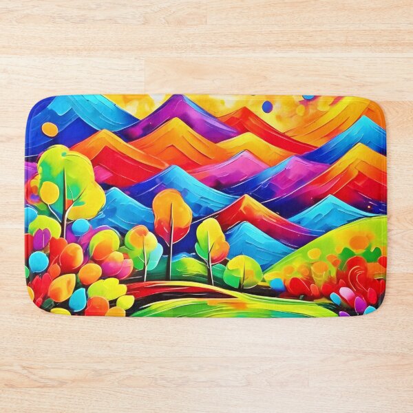 Item preview, Rainbow Mountains Abstract Landscape designed and sold by Health And Fitness Posts e-Store.