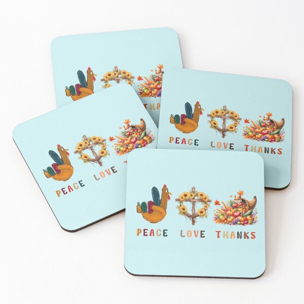 Item preview, Peace, Love, Thanks. Thanksgiving theme. designed and sold by bAIryBarn.