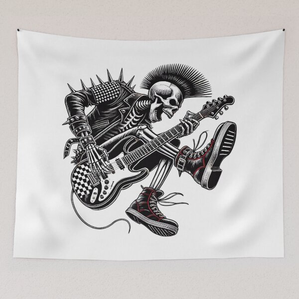 Item preview, Punk Rock Skeleton Jamming Out. designed and sold by Linework Studio.