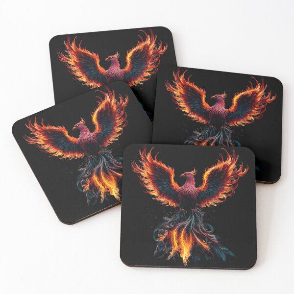 Item preview, Fiery Phoenix Rising Mythical Firebird Art designed and sold by ZetaDream.