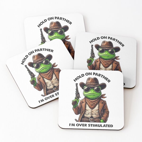 Item preview, Retro Wild West Frog - 'Hold on Partner, I'm Over Stimulated' Cowboy Cartoon T Shirt designed and sold by Millie8282.