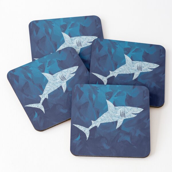 Item preview, A shark swimming through a deep blue ocean design. designed and sold by HEMRO.