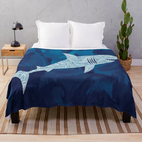 Item preview, A shark swimming through a deep blue ocean design. designed and sold by HEMRO.
