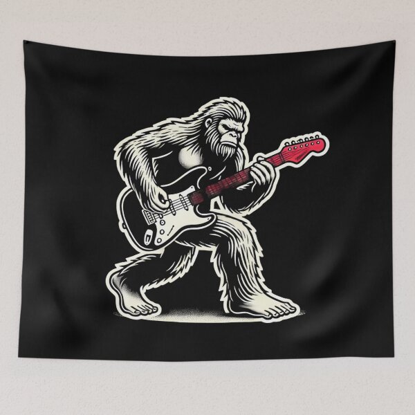 Item preview, Rockin' Bigfoot with Electric Vibes. designed and sold by Linework Studio.