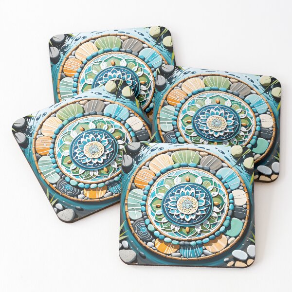 Item preview, Relaxing Mandala of Stones and Nature designed and sold by MandalasShops.