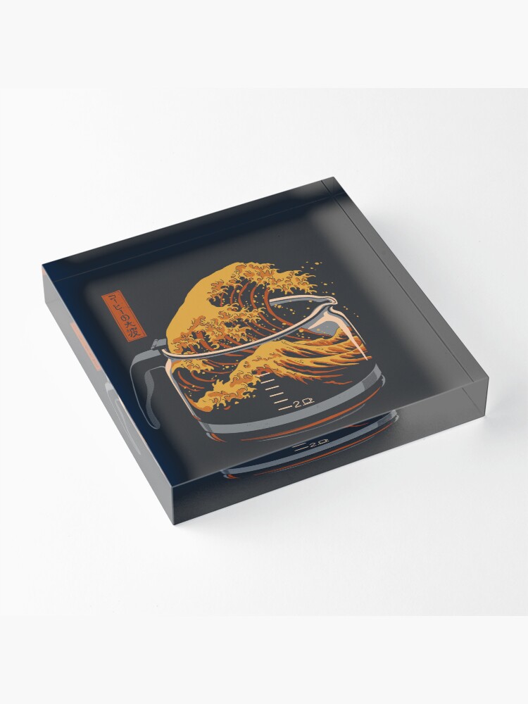 Thumbnail 3 of 5, Acrylic Block, The Great Wave of Coffee designed and sold by Gloopz.