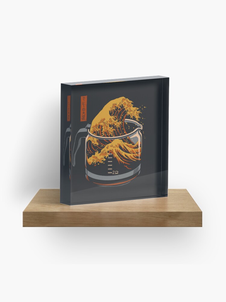 Thumbnail 1 of 5, Acrylic Block, The Great Wave of Coffee designed and sold by Gloopz.