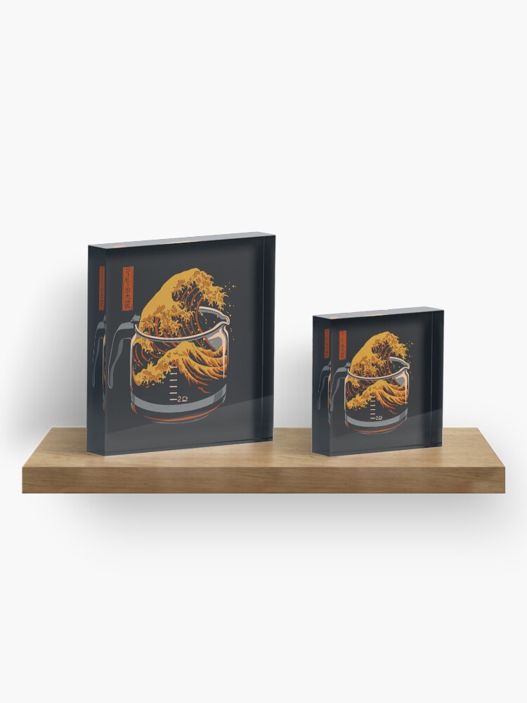 Thumbnail 4 of 5, Acrylic Block, The Great Wave of Coffee designed and sold by Gloopz.