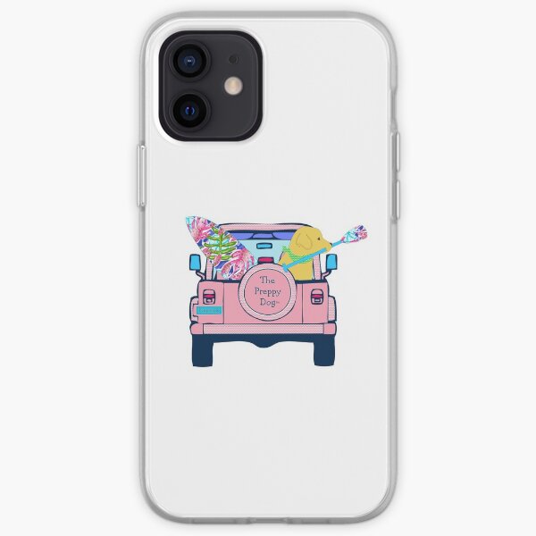 Preppy Pink Jeep Golden Retriever SUP Board iPhone Soft Case