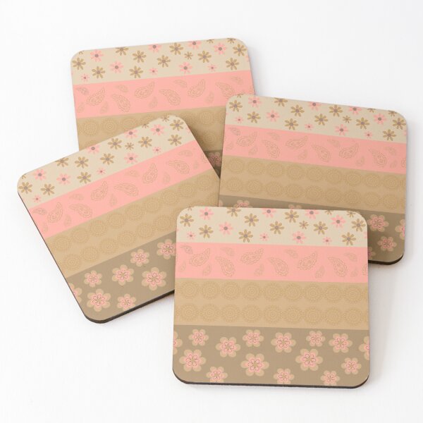 Item preview, Modern Pink Vintage Boheme Flower Pattern designed and sold by retrobliss70s.