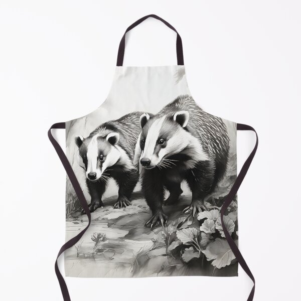 Item preview, Black and white Badger pencil drawing designed and sold by Pencil-Art.