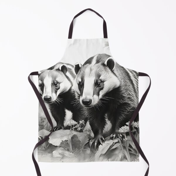 Item preview, Black and white Badger pencil drawing designed and sold by Pencil-Art.