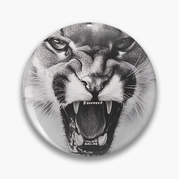 Item preview, Black and white pencil drawing of a mountain lion designed and sold by Pencil-Art.