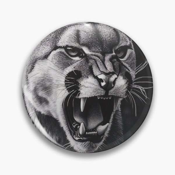 Item preview, Black and white pencil drawing of a mountain lion designed and sold by Pencil-Art.