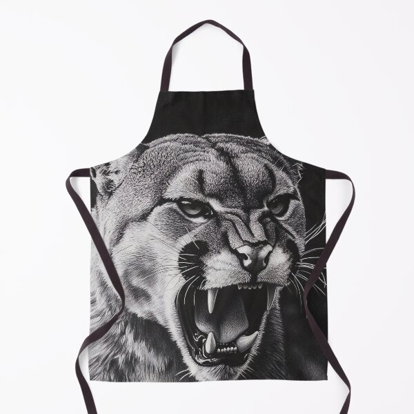 Item preview, Black and white pencil drawing of a mountain lion designed and sold by Pencil-Art.