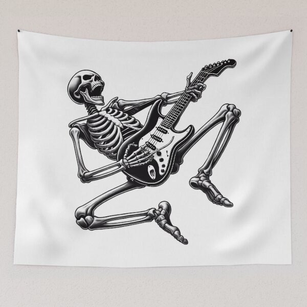 Item preview, Rock Until You Drop: Skeleton Guitarist in Action. designed and sold by Linework Studio.