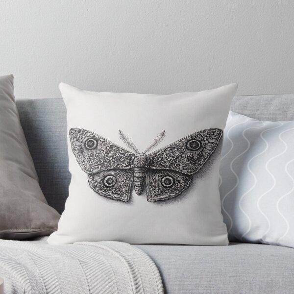 Item preview, Black and white moth pencil drawing designed and sold by Pencil-Art.