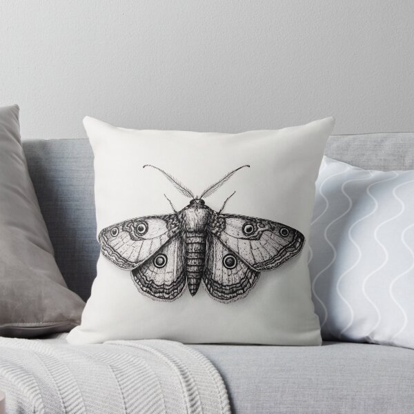 Item preview, Black and white moth pencil drawing designed and sold by Pencil-Art.