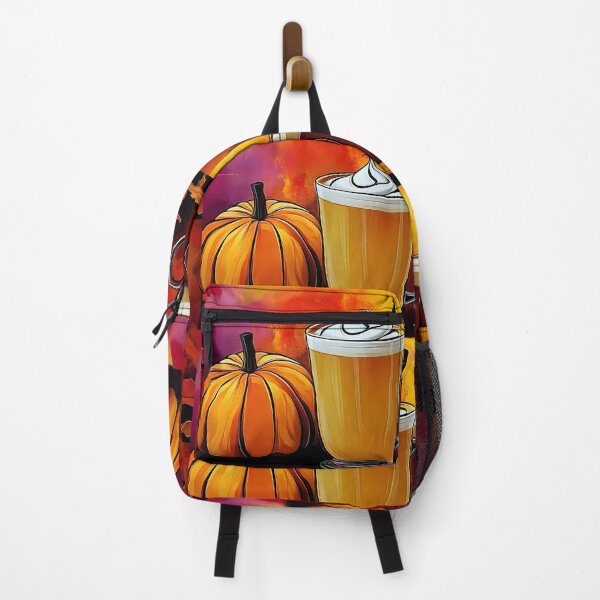 Item preview, Autumn Beverages in Glass Mugs with Whipped Cream Pumpkin and Fall Leaves in Warm Colorful Setting Generative AI designed and sold by OlfactoART Studio.