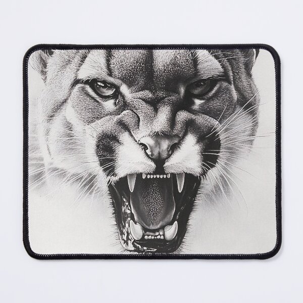 Item preview, Black and white pencil drawing of a mountain lion designed and sold by Pencil-Art.