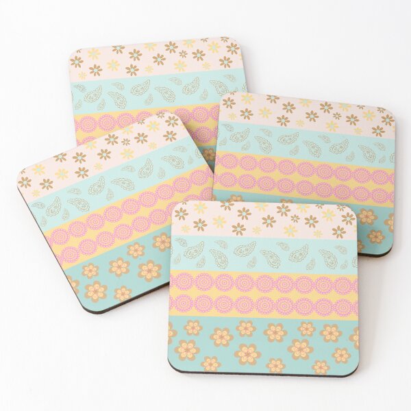 Item preview, Modern Blue Vintage Boheme Flower Pattern designed and sold by retrobliss70s.
