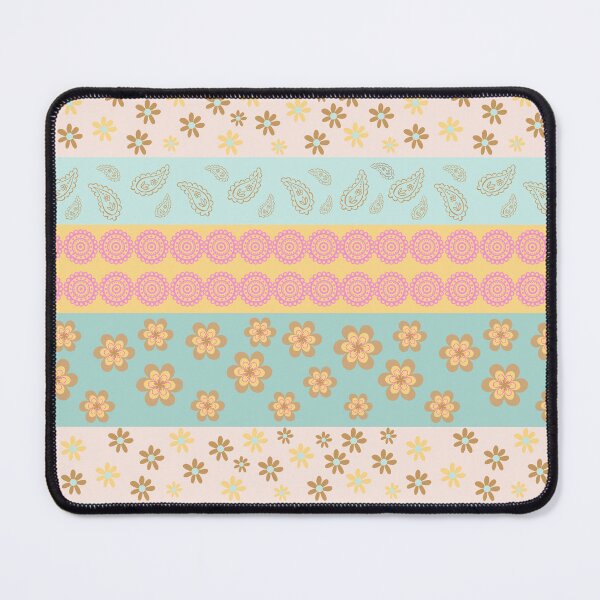 Item preview, Modern Blue Vintage Boheme Flower Pattern designed and sold by retrobliss70s.
