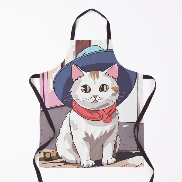 Item preview, Cute cat with a hat, and red scurf designed and sold by CrazyDuoTeam.