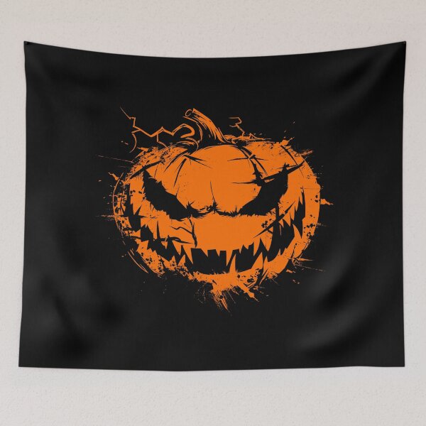 Item preview, Evil pumpkin face orange designed and sold by Maddrick.