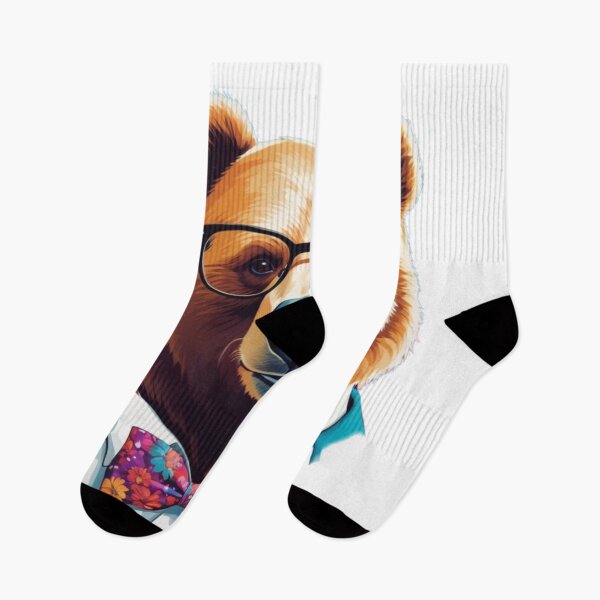 Item preview, Portrait of a whimsical bear wearing glasses and a bow tie designed and sold by jean-nicolas.
