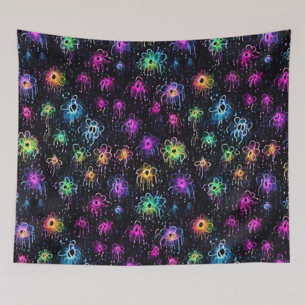 Item preview, Neon ghost flowers designed and sold by Zenvo.
