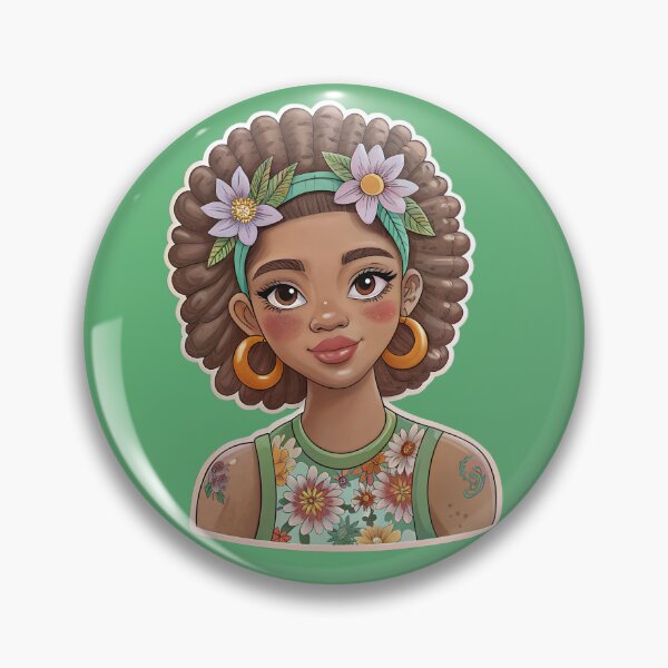 Item preview, Sticker art happy African girl, beautiful cute dark-skinned girl, sticker, illustration, notebook, cover, album, designed and sold by Yunasak.