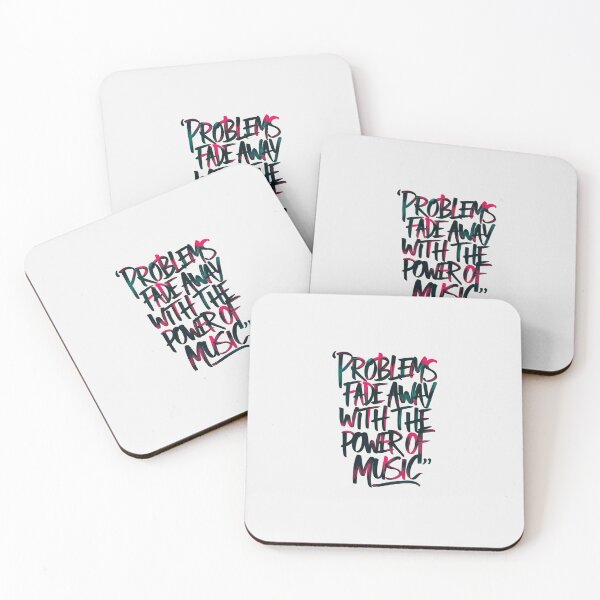 Item preview, "Your problems fade away with the power of music" Colorful Hand-Lettering  for Music Lovers. designed and sold by paulo silveira.