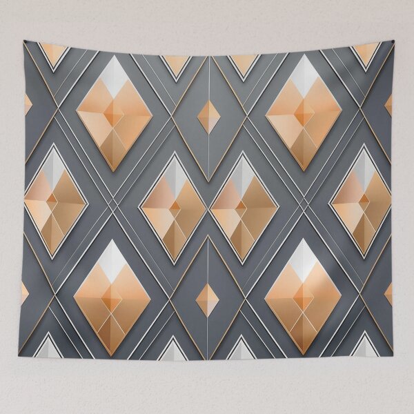 Item preview, An Argyle pattern design featuring metallic effects, such as gold or silver lines. designed and sold by HEMRO.