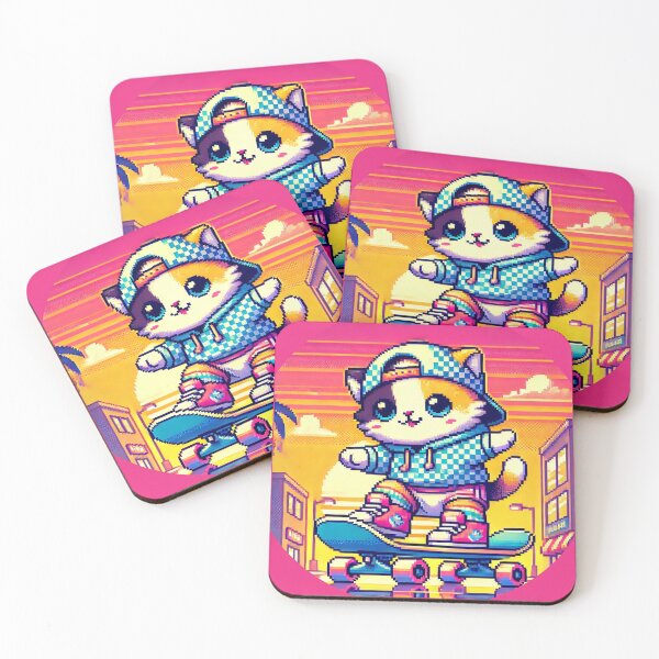 Item preview, Super Cute Vintage Kitty Skater designed and sold by WeLoveCatss.