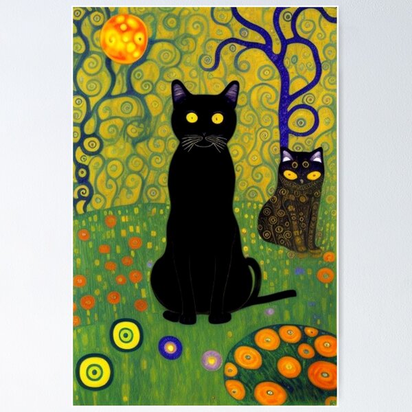 Item preview, Abstract Halloween Cat Art designed and sold by TheDarkWardrobe.