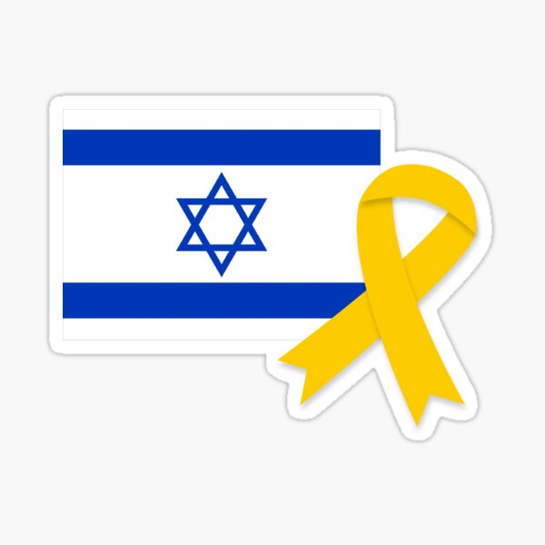 Item preview, Yellow Ribbon Israeli Flag designed and sold by SOJudeaMerch.