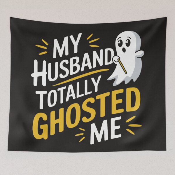 Item preview, MY HUSBAND TOTALLY GHOSTED ME T shirt designed and sold by wellie-chic.