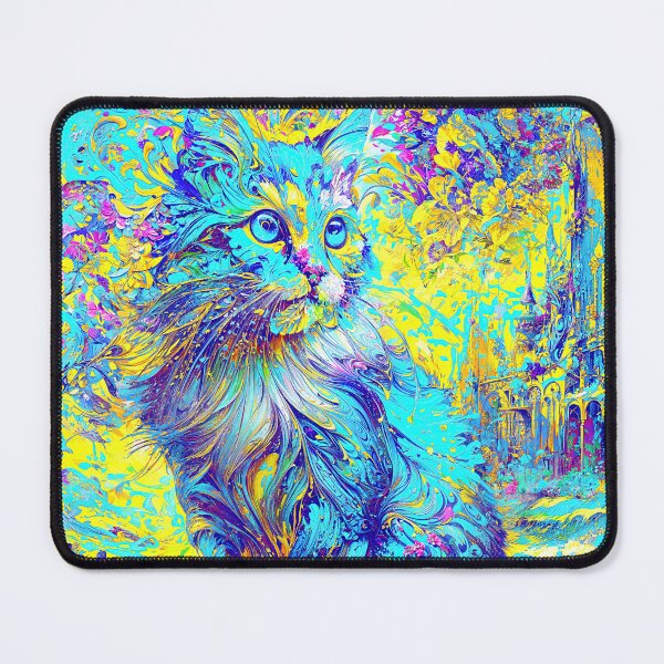 Item preview, Mystical Cat in Vivid Dreamlike Landscape designed and sold by blackhalt.