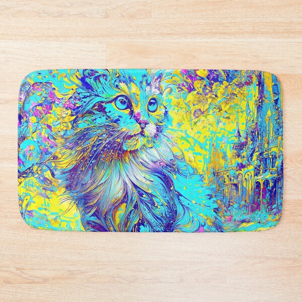 Item preview, Mystical Cat in Vivid Dreamlike Landscape designed and sold by blackhalt.