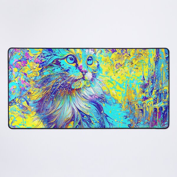 Item preview, Mystical Cat in Vivid Dreamlike Landscape designed and sold by blackhalt.