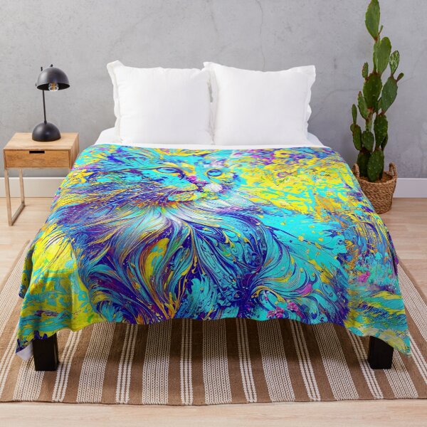 Item preview, Mystical Cat in Vivid Dreamlike Landscape designed and sold by blackhalt.