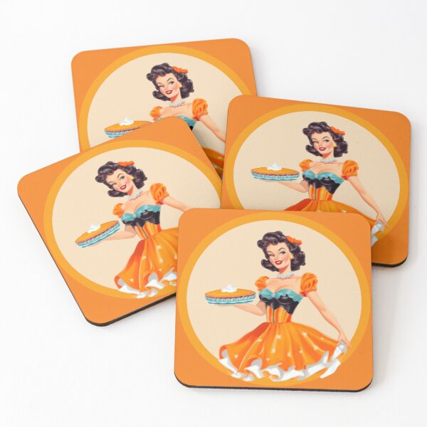 Item preview, Nostalgic Autumn Vibes: Retro Pin-Up Girl with a Pumpkin Pie designed and sold by HalloweenMStore.