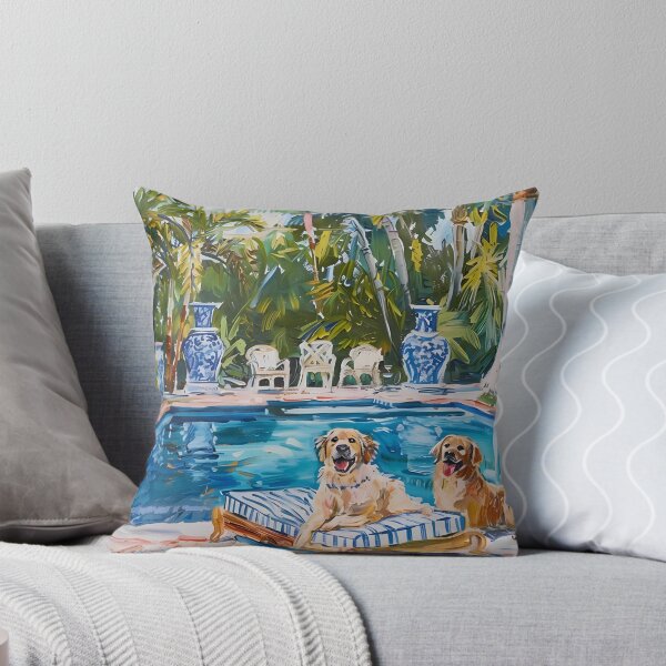 Item preview, Labrador Retrievers at Florida Swimming Pool designed and sold by SophieClimaArt.