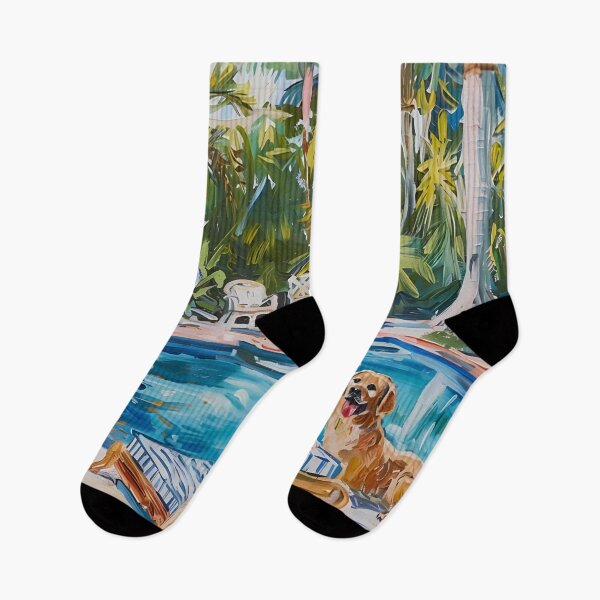 Item preview, Labrador Retrievers at Florida Swimming Pool designed and sold by SophieClimaArt.